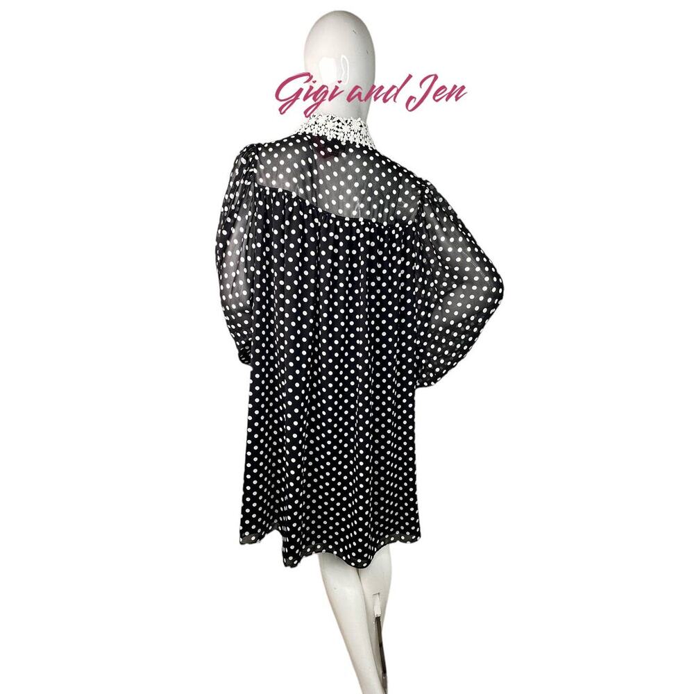 Kate spade  Domino Dot Swing Dress Size Medium Black - Picture 6 of 9